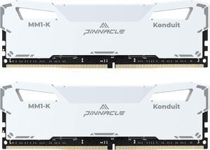Timetec Pinnacle Konduit 32GB KIT(2x16GB) DDR4 3600MHz PC4-28800 CL18-22-22-42 XMP2.0 Overclocking 1.35V Dual Rank Compatible for AMD and Intel Desktop Gaming PC Memory Module - White