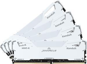 Timetec Pinnacle Konduit 64GB KIT(4x16GB) DDR4 3600MHz PC4-28800 CL18-22-22-42 XMP2.0 Overclocking 1.35V Dual Rank Compatible for AMD and Intel Desktop Gaming PC Memory Module - White