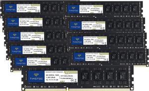 Timetec 80GB KIT(10x8GB) DDR3L / DDR3 1600MHz (DDR3L-1600) PC3L-12800 / PC3-12800 Non-ECC Unbuffered 1.35V/1.5V CL11 2Rx8 Dual Rank 240 Pin UDIMM Desktop PC Computer Memory RAM(SDRAM) Module Upgrade