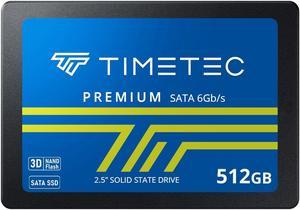 Timetec 512GB SSD 3D NAND QLC SATA III 6Gb/s 2.5 Inch 7mm (0.28") Read Speed Up to 540 MB/s SLC Cache Performance Boost Internal Solid State Drive for PC Computer Desktop and Laptop (512GB)