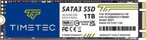 Timetec 1TB SSD 3D NAND QLC SATA III 6Gb/s M.2 2280 NGFF Read Speed Up to 510MB/s SLC Cache Performance Boost Internal Solid State Drive for PC Computer Laptop and Desktop (1TB)