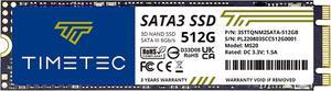 Timetec 512GB SSD 3D NAND QLC SATA III 6Gb/s M.2 2280 NGFF Read Speed Up to 520MB/s SLC Cache Performance Boost Internal Solid State Drive for PC Computer Laptop and Desktop (512GB)