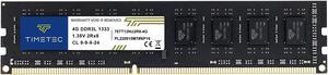 Timetec 4GB DDR3 / DDR3L 1333MHz PC3-10600 Non-ECC Unbuffered 1.5V / 1.35V CL9 2Rx8 Low Density Dual Rank 240 Pin UDIMM Desktop PC Computer Memory RAM Module Upgrade (4GB)