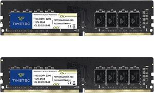 Timetec Extreme Performance Hynix IC 32GB KIT(2x16GB) DDR4 3200MHz PC4-25600 CL22 1.35V Unbuffered Non-ECC for Gaming and High-Performance Compatible with AMD and Intel Desktop Memory(32GB KIT(2x16GB)