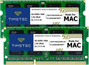 Timetec Hynix IC 8GB Kit (2x4GB) DDR3 1066MHz PC3-8500 Unbuffered Non-ECC 1.5V CL7 2Rx8 Dual Rank 204 Pin SODIMM Memory RAM Module Upgrade (8GB Kit (2x4GB))