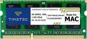 Timetec Compatible 8GB DDR3L 1866MHz PC3-14900 Unbuffered Non-ECC 1.35V CL13 2Rx8 Dual Rank 204 Pin SODIMM Memory RAM Module Upgrade (8GB)