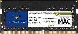 Timetec Hynix IC 8GB Compatible for Apple 2019 iMac 27-inch w/Retina 5K Display, Late 2018 Mac Mini DDR4 2666MHz PC4-21300 1Rx8 CL19 1.2V SODIMM Memory RAM Upgrade (8GB) by Timetec