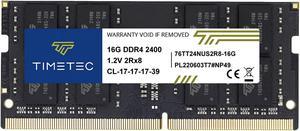 Timetec Hynix IC 16GB DDR4 2400MHz PC4-19200 Non ECC Unbuffered 1.2V CL17 2Rx8 Dual Rank 260 Pin SODIMM Laptop Notebook Computer Memory Ram Module Upgrade(16GB)