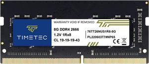 Timetec Hynix IC 8GB DDR4 2666MHz PC4-21300 Unbuffered Non-ECC 1.2V CL19 1Rx8 Single Rank 260 Pin SODIMM Laptop Notebook Computer Memory RAM Module Upgrade (8GB)