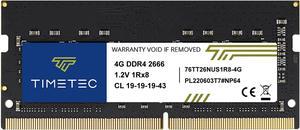 Timetec Hynix IC DDR4 2666MHz PC4-21300 Unbuffered Non-ECC 1.2V CL19 260 Pin SODIMM Laptop Notebook Computer Memory RAM Module Upgrade(4GB)