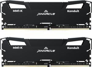 Timetec Pinnacle Konduit 64GB KIT(2x32GB) DDR4 3200MHz PC4-25600 CL16-18-18-38 XMP2.0 Overclocking 1.35V Dual Rank Compatible for AMD and Intel Desktop Gaming PC Memory Module - Black