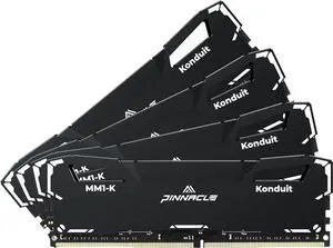 Timetec Pinnacle Konduit 128GB KIT(4x32GB) DDR4 3200MHz PC4-25600 CL16-18-18-38 XMP2.0 Overclocking 1.35V Dual Rank Compatible for AMD and Intel Desktop Gaming PC Memory Module - Black