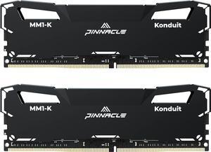 Timetec Pinnacle Konduit 32GB KIT(2x16GB) DDR4 3200MHz PC4-25600 CL16-20-20-40 1.35V Dual Rank Compatible for AMD and Intel Desktop Gaming PC Memory Module - Black