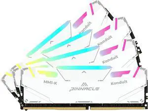 Timetec Pinnacle Konduit RGB 64GB KIT(4x16GB) DDR4 3200MHz PC4-25600 CL16-18-18-38 1.35V Dual Rank Compatible for AMD and Intel Desktop Gaming PC Memory Module - White