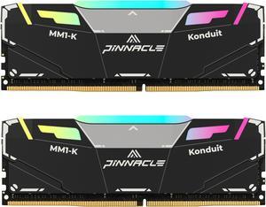 Timetec Pinnacle Konduit RGB 32GB KIT(2x16GB) DDR4 3200MHz PC4-25600 CL16-18-18-38 XMP2.0 Overclocking 1.35V Dual Rank Compatible for AMD and Intel Desktop Gaming PC Memory Module - Black