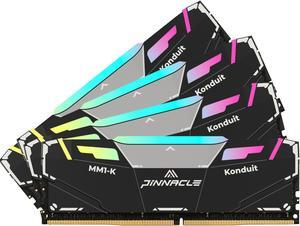Timetec Pinnacle Konduit RGB 64GB KIT(4x16GB) DDR4 3600MHz PC4-28800 CL18-22-22-42 1.35V Dual Rank Compatible for AMD and Intel Desktop Gaming PC Memory Module RAM - Black