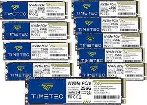 Timetec 256GBx10 (10 Pack) SSD NVMe PCIe Gen3x4 8Gb/s M.2 2280 3D NAND TLC 150TBW SLC Cache Read/Write Speed Up to 2,100/1,600 MB/s Internal Solid State Drive for PC Laptop and Desktop