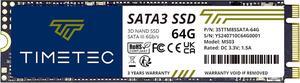 Timetec 64GB SSD 3D NAND SATA III 6Gb/s M.2 2280 NGFF 64TBW Read Speed Up to 550MB/s SLC Cache Performance Boost Internal Solid State Drive for PC Computer Laptop and Desktop (64GB)