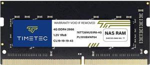 Timetec 4GB DDR4 2666MHz Non-ECC Unbuffered SODIMM Replacement for Synology D4NESO-2666-4G (Compatible for RS820RP+, RS820+, DS920+, DS720+, DS420+, DS220+, DS2419+, DS2419+II, DS1819+, DVA3219, DS161