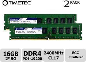 Timetec Hynix IC 16GB KIT (2x8GB) DDR4 2400MHz PC4-19200 Unbuffered ECC 1.2V CL17 1Rx8 Single Rank 288 Pin UDIMM Server Memory RAM Module Upgrade (16GB KIT (2x8GB))