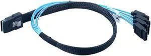 Vibob Pack of 2 Mini SAS 36Pin (SFF-8087) Male to 4 SATA 7Pin female Cable  1.64Ft / 0.5M, Mini SAS Host/Controller to 4 SATA Target/Backplane