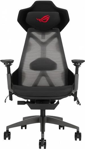 ASUS ROG Destrier Ergo Gaming Chair, Futuristic Cyborg Aesthetic, Versatile Seat Adjustments, Mobile Arm Support Mode, Acoustic Panel, Aluminum Frame, Breathable Mesh and Comfortable PU Foam, Black