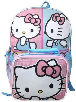 Hello Kitty 16" Pink Backpack with Rectangular Lunch Bag