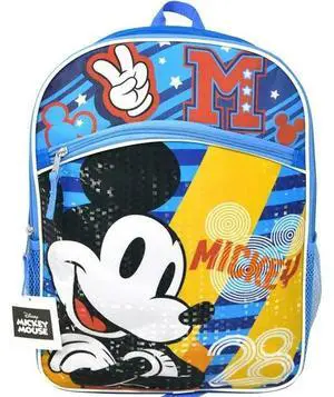 Disney Mickey Mouse Large Backpack Blue 16"