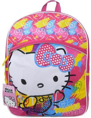 Pink Hello Kitty Good Things Ahead 16" School Backpack with Front & side Pockets