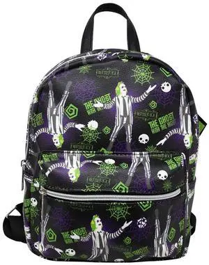 Beetlejuice All Over print 10" Mini Deluxe Backpack with 1 Front pocket