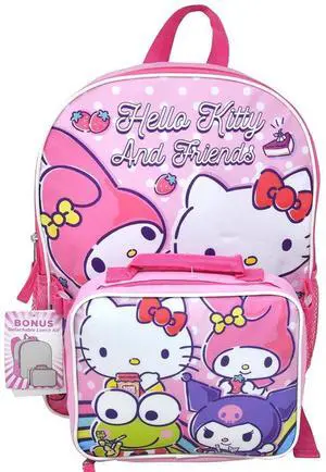 Hello Kitty & Friends 16" Shoulder Backpack with Rectangular Lunch Bag