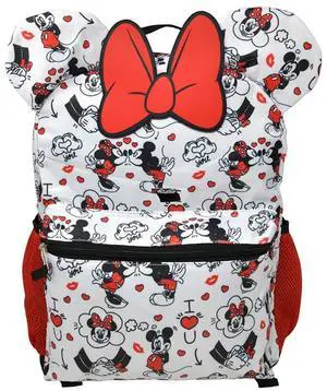 Minnie Mouse Red and White Bow 16" Backpack