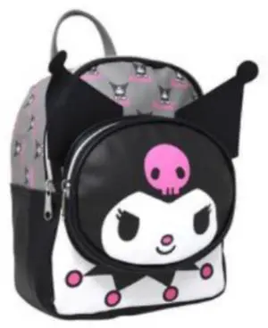 Hello Kitty Kuromi Mini 10" Deluxe Backpack with 3D front Pocket for Girls