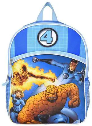 Marvel Fantastic Four 16" Blue School Backpack with Front and Side Pockets