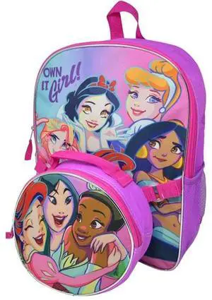 Disney Princess Backpack and Lunch Bag set 16" Pink