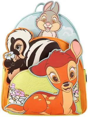 Loungefly Disney Bambi, Flower, and Thumper Triple Pocket Mini Backpack