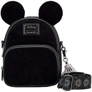 Mickey Mouse Classic Corduroy Convertible Mini Backpack and Crossbody Loungefly