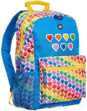 LEGO Rainbow Hearts Kids School Backpack, for Travel, On-the-Go, Back to School, with Adjustable Padded Straps