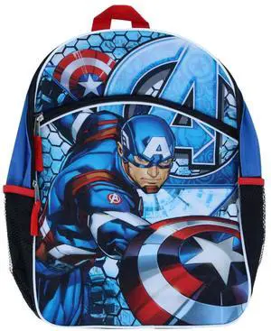 Marvel Captain America Blue Boys 16 inch School Backpack