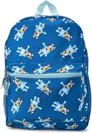 Fast Forward All over print Nylon Bluey Kids Backpack 16" School Bookbag for Girls and Boys ages 3+