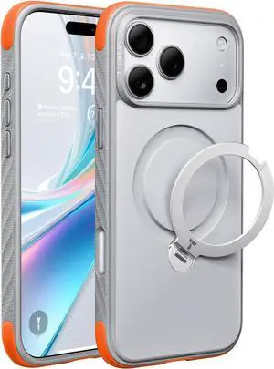 TORRAS Q3 Rugged for iPhone 17 Pro Case with 360 Magnetic Stand, Fit for MagSafe, Microfiber Lining, Sunrise White TORRAS Q3 Rugged for iPhone 17 Pro Case with 360 Magnetic Stand, Fit for MagSafe, Microfiber Lining, Sunrise White