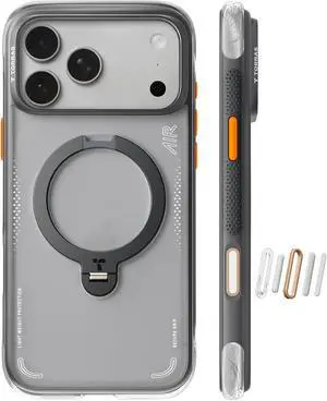 TORRAS Ostand Q3 Air for iPhone 17 Pro Max Case 6.9'' with Stronger Magnetic Stand, Fit for Magsafe, Shadow Black TORRAS Ostand Q3 Air for iPhone 17 Pro Max Case 6.9'' with Stronger Magnetic Stand, Fit for Magsafe, Shadow Black