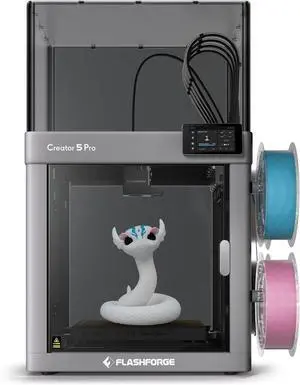 Flashforge Creator 5 Pro 4-Toolheads Enclosed Multi-Color 3D Printer | 500% Faster, Zero Purge Waste Flashforge Creator 5 Pro 4-Toolheads Enclosed Multi-Color 3D Printer | 500% Faster, Zero Purge Waste