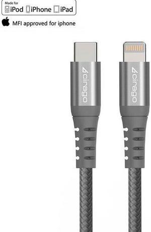 Cirago MFi Certified 4ft Braided USB-C to Lightning Charging Cable & Data Sync Cord Connector Adapter for iPhone, iPad, and any devices with Lightning port