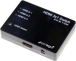 Cirago HDMI 3 in 1 Switch IR Remote Control Digital Audio Plug and play