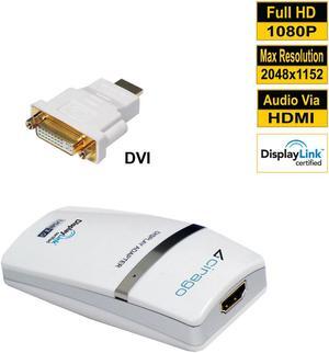USB 3.0 to HDMI / DVI Adapter Connect Up to 6 Display at 5Gbps Speed, Certified