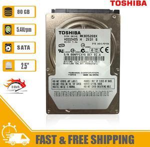 Toshiba 2.5" Laptop/Notebook Internal Hard Drive 80GB 5400rpm 8MB Cache SATA 3Gb/s HDD for PC, HDD2H05 MK8052GSX
