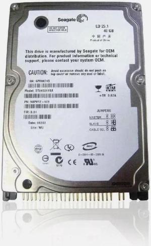 Seagate 40GB Notebook Internal IDE HD 5400rpm 2MB, ST9402115A, Recertified
