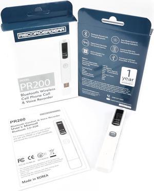 RecorderGear PR200 Bluetooth Cell Phone Call Recording Device, iPhone & Android Mobile Recorder, Record Voice/Meetings/Memos