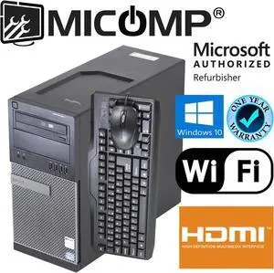 Dell 790 Tower WiFi HDMI Quad Core i5-2400 3.10Ghz 8Gb 250Gb Windows 10 64 Bit